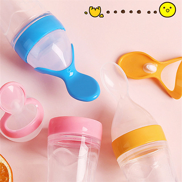 Beforeyayn Baby Silicone Rice Paste Spoon Milk Bottle Feeding Spoon Silicone Soft Spoon Rice Noodles Baby Food Accessories, Size: 21