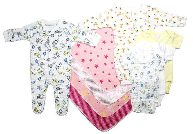 Newborn Baby Girls 9 Pc Layette Baby Shower Gift Set