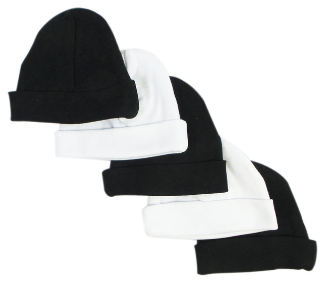 Black & White Baby Caps (Pack of 5)