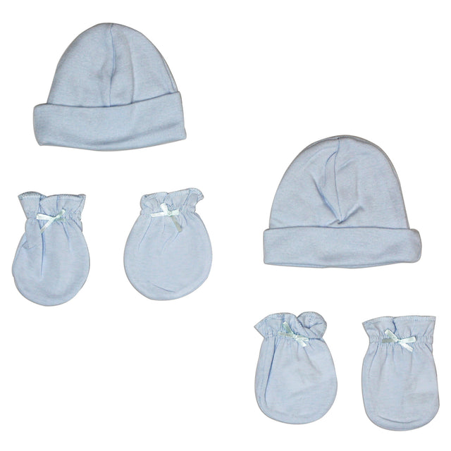Boys Cap and Mittens 4 Piece Layette Set