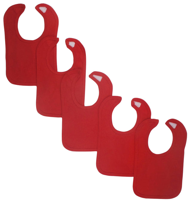Red Baby Bibs (Pack of 5)