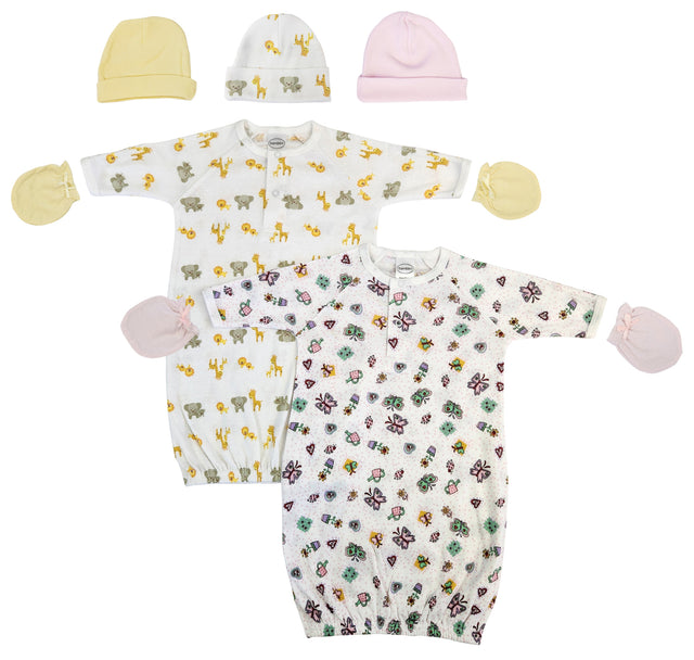 Newborn Baby Girls 7 Piece Gown Set