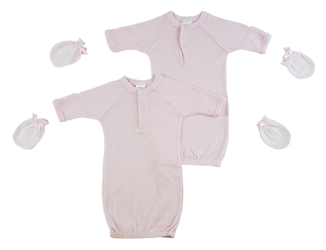 Preemie Girls Gowns and MIttens
