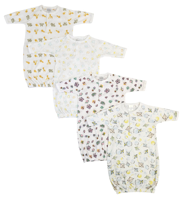 Newborn Baby Girls 4 Piece Gown Set