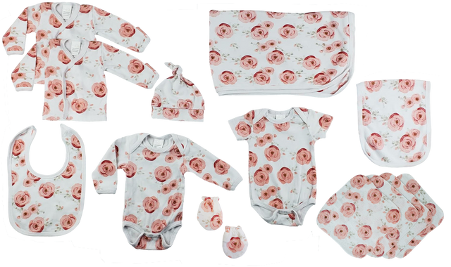 Rose Print Newborn 13 Piece Set