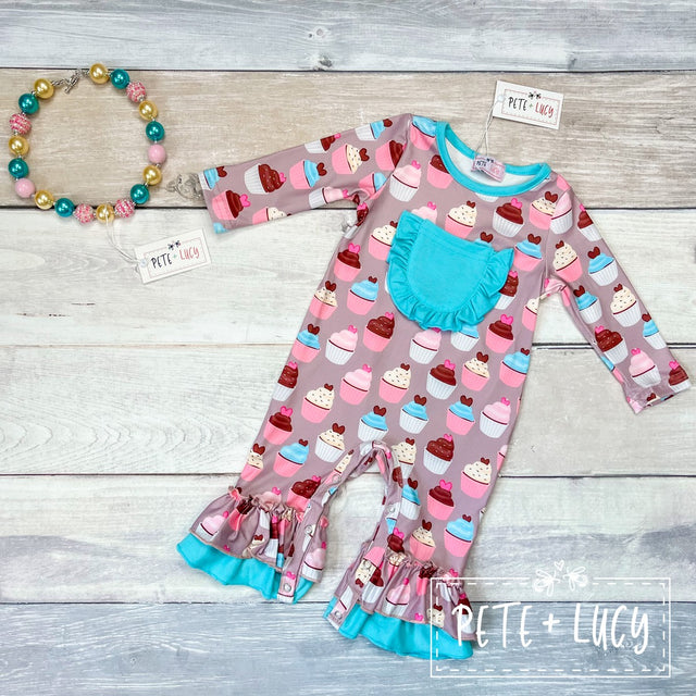 Sweet cupcakes Girl's Romper 6-9 M